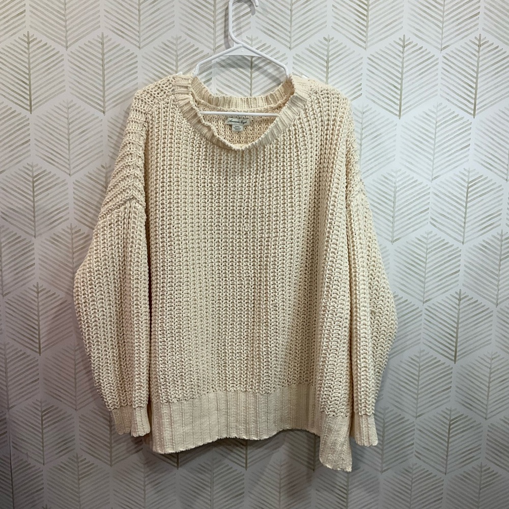 American Eagle Outfitters Cream Knit Sweater
